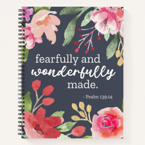 psalm 139:14 fearfully and wonderfully made – spiral notebook
