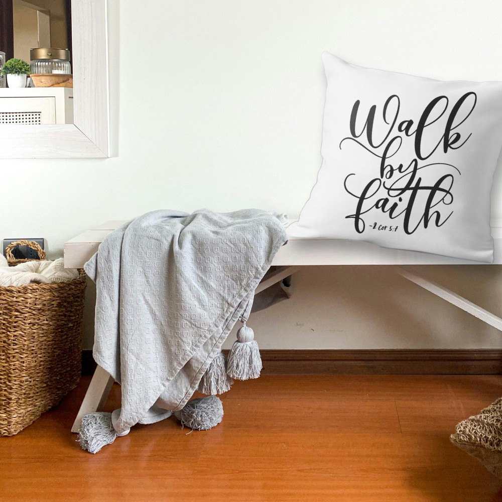 2 corinthians 5:7 walk by faith – scripture throw pillow 2 corinthians 5:7 walk by faith – scripture throw pillow
