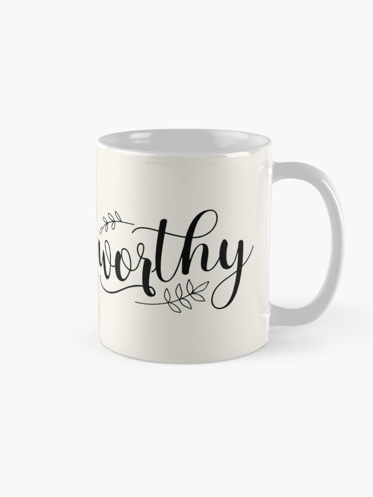 worthy boho calligraphy coffee mug worthy boho calligraphy coffee mug