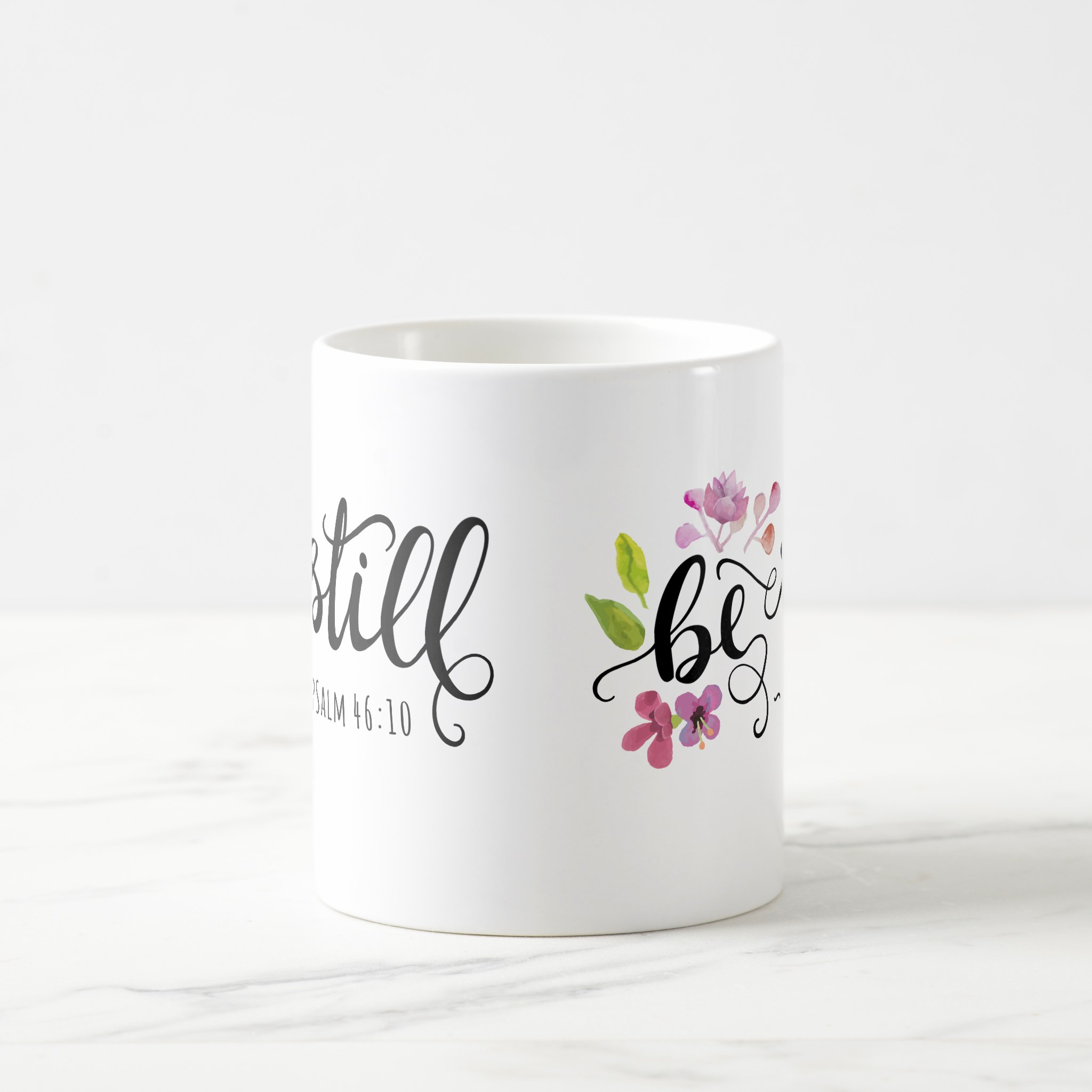 psalm 46:10 be still floral coffee mug psalm 46:10 be still floral coffee mug