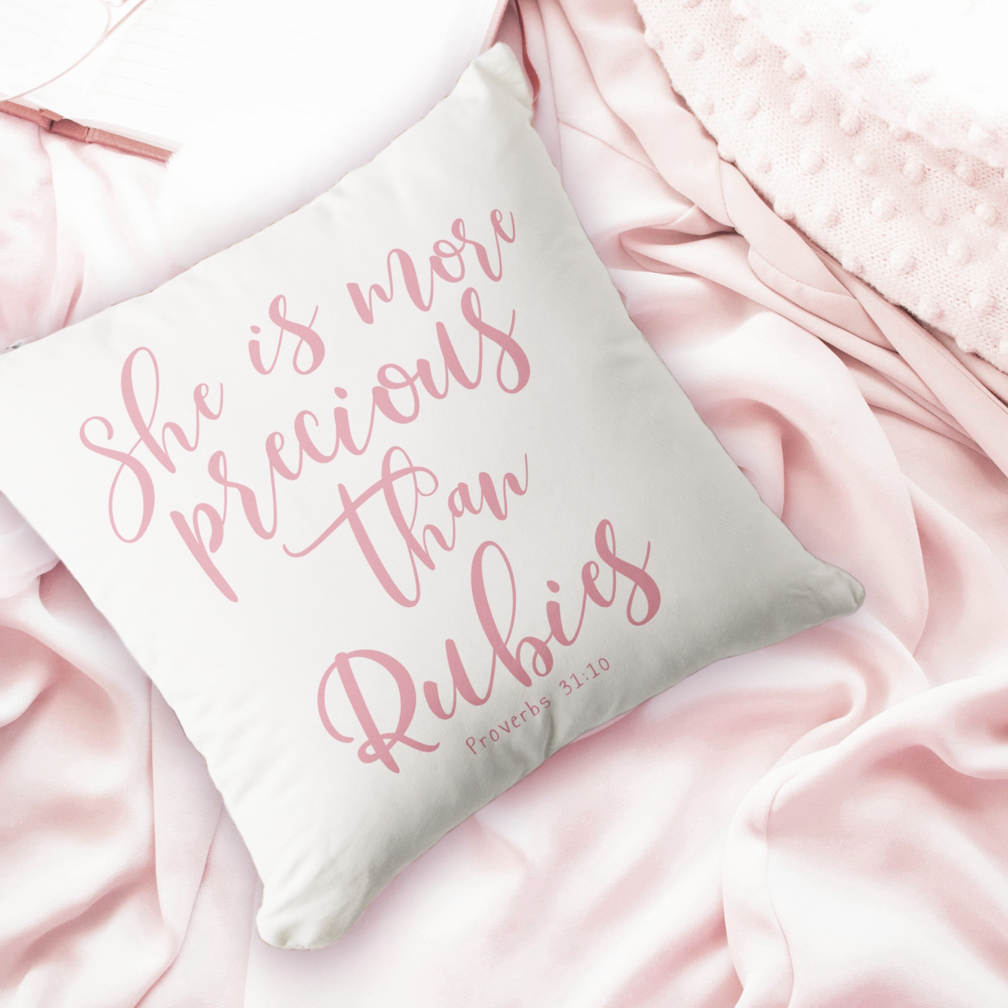 proverbs 31:10 she is more precious than rubies throw pillow proverbs 31:10 she is more precious than rubies throw pillow