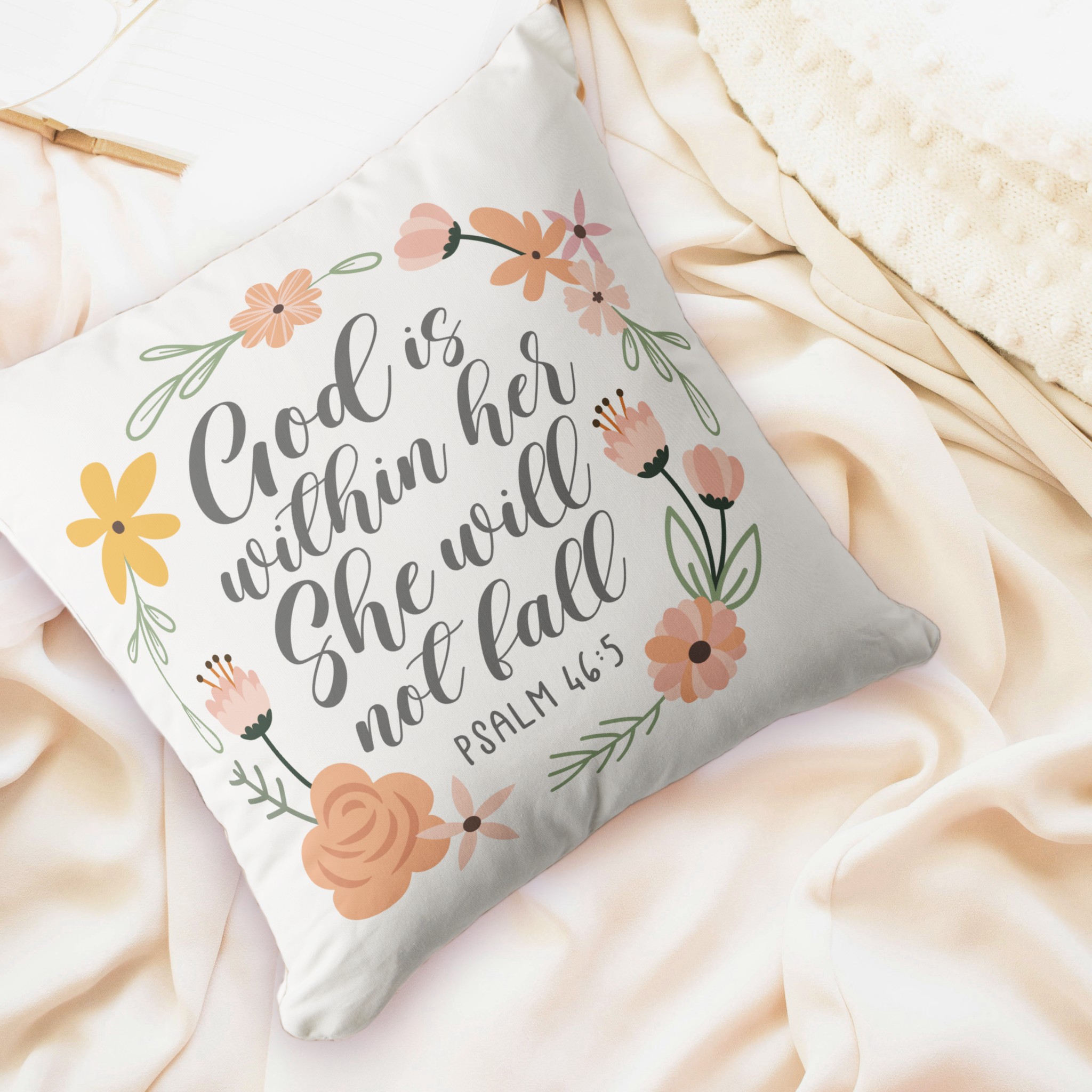 psalm 46:5 god is within her she will not fall throw pillow psalm 46:5 god is within her she will not fall throw pillow