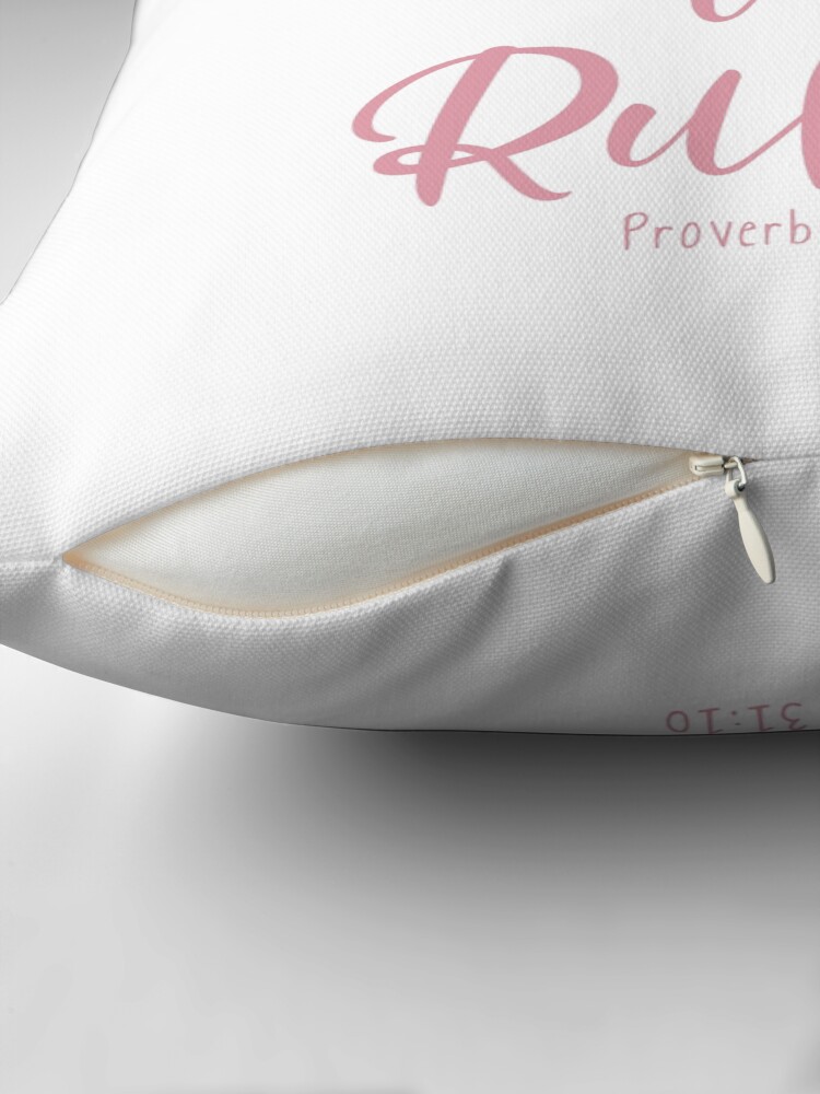 proverbs 31:10 she is more precious than rubies throw pillow proverbs 31:10 she is more precious than rubies throw pillow