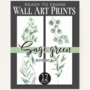art print book: ready to frame sage green botanical wall art prints