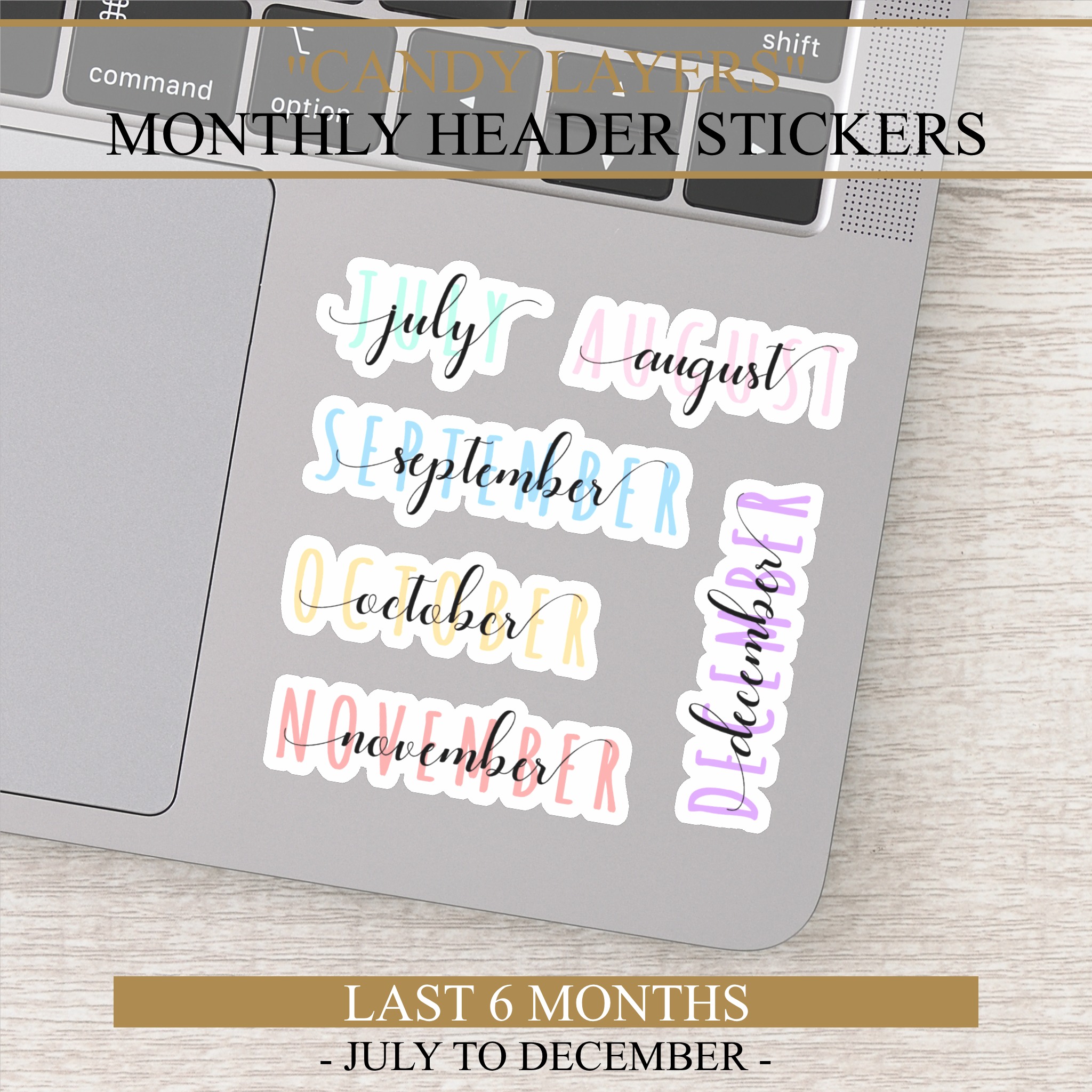 month name stickers candy layers second half (6 months) month name stickers candy layers second half (6 months)