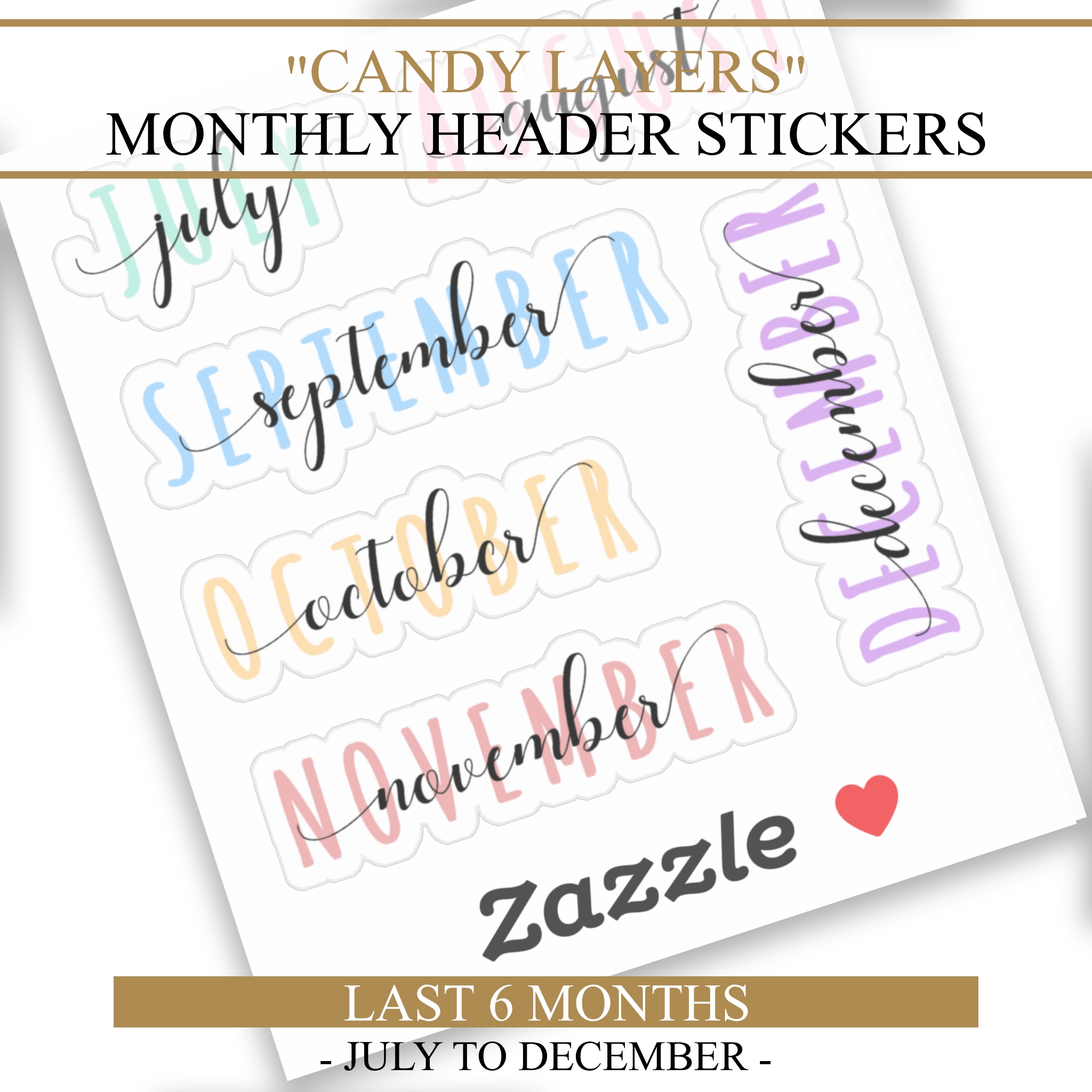 month name stickers candy layers second half (6 months) month name stickers candy layers second half (6 months)