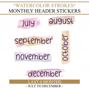 month name stickers strokes second half (6 months)