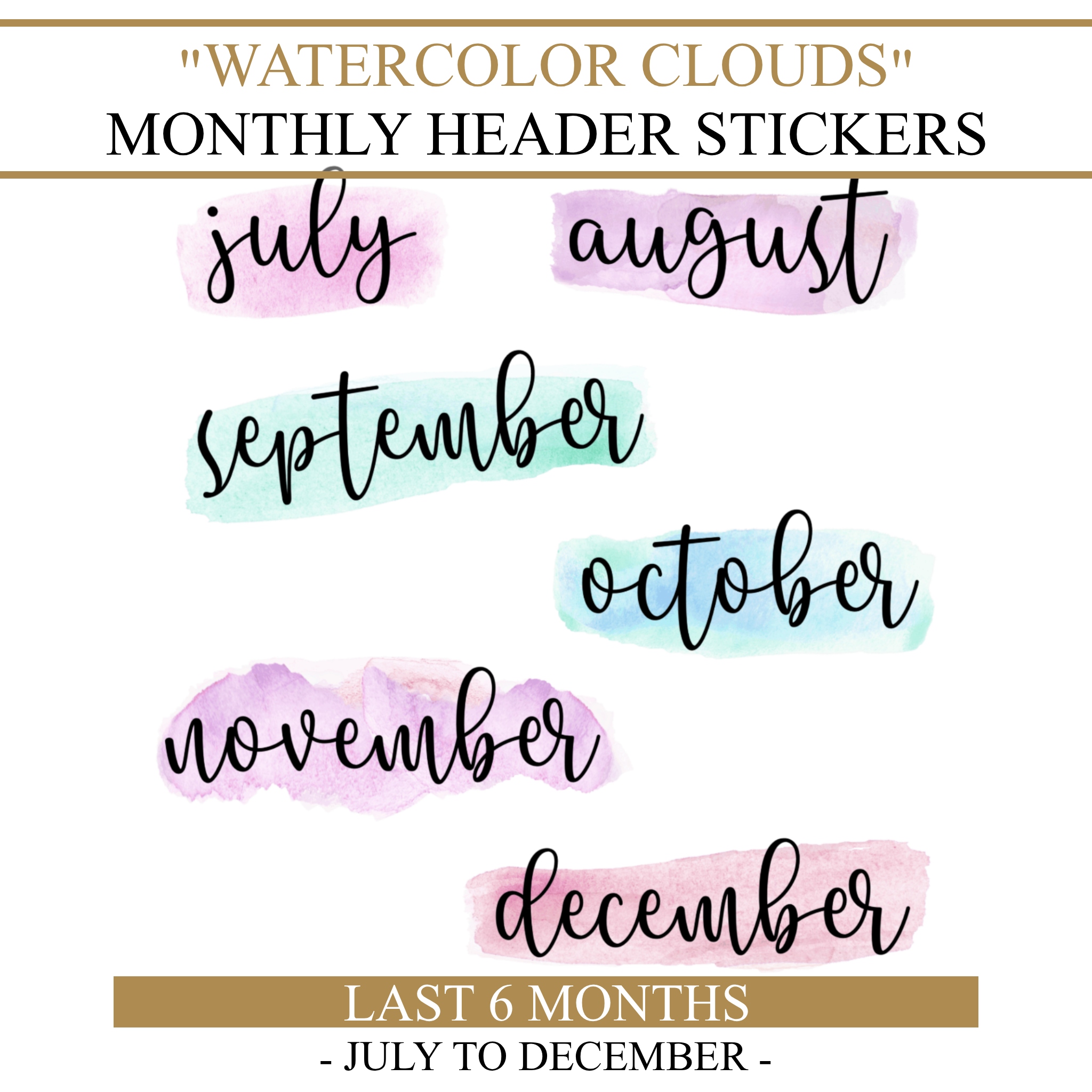month name stickers clouds second half (6 months) month name stickers clouds second half (6 months)