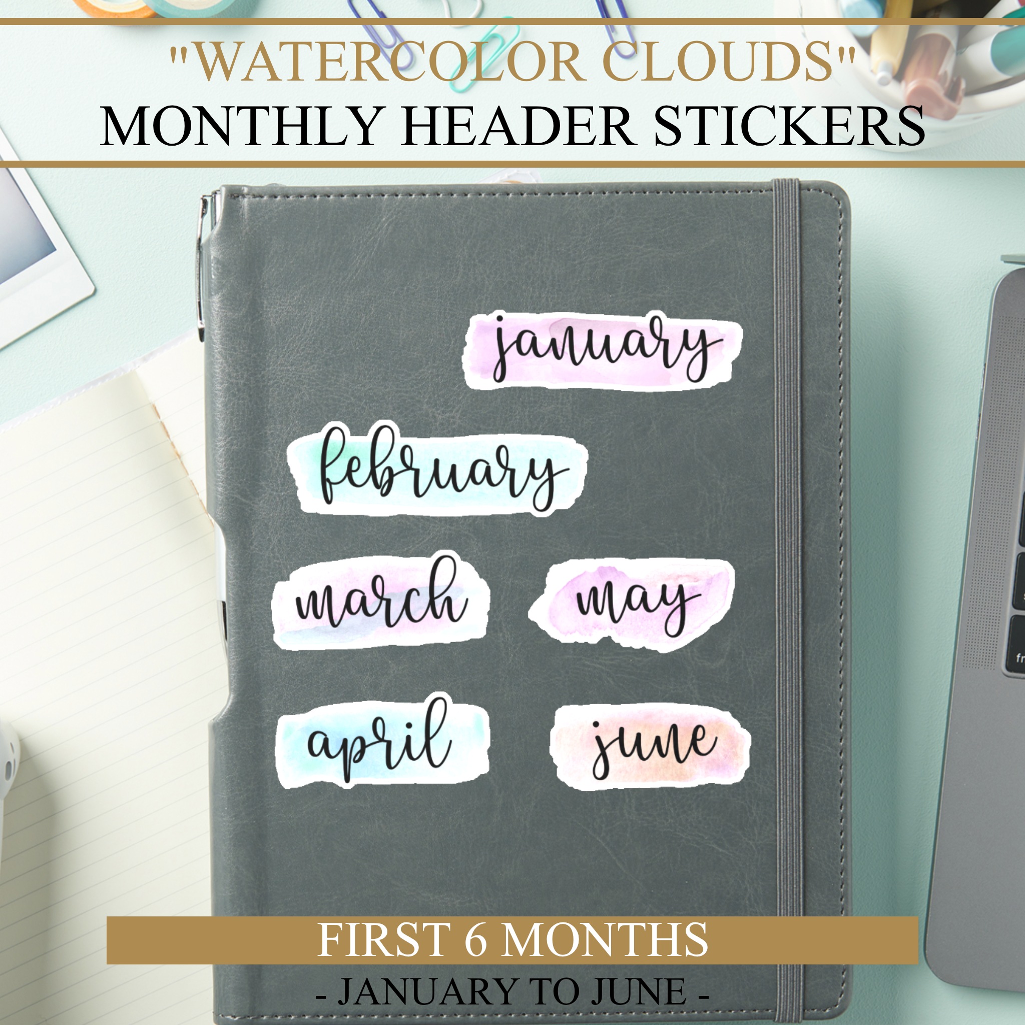 monthly header stickers 6 months (january to june) monthly header stickers 6 months (january to june)