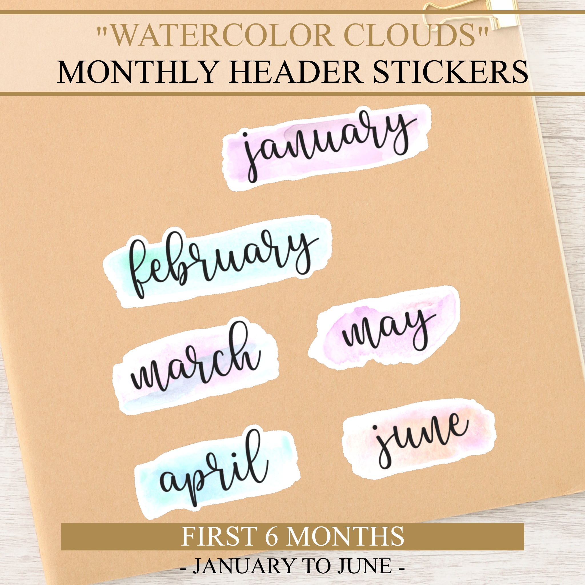 monthly header stickers 6 months (january to june) monthly header stickers 6 months (january to june)