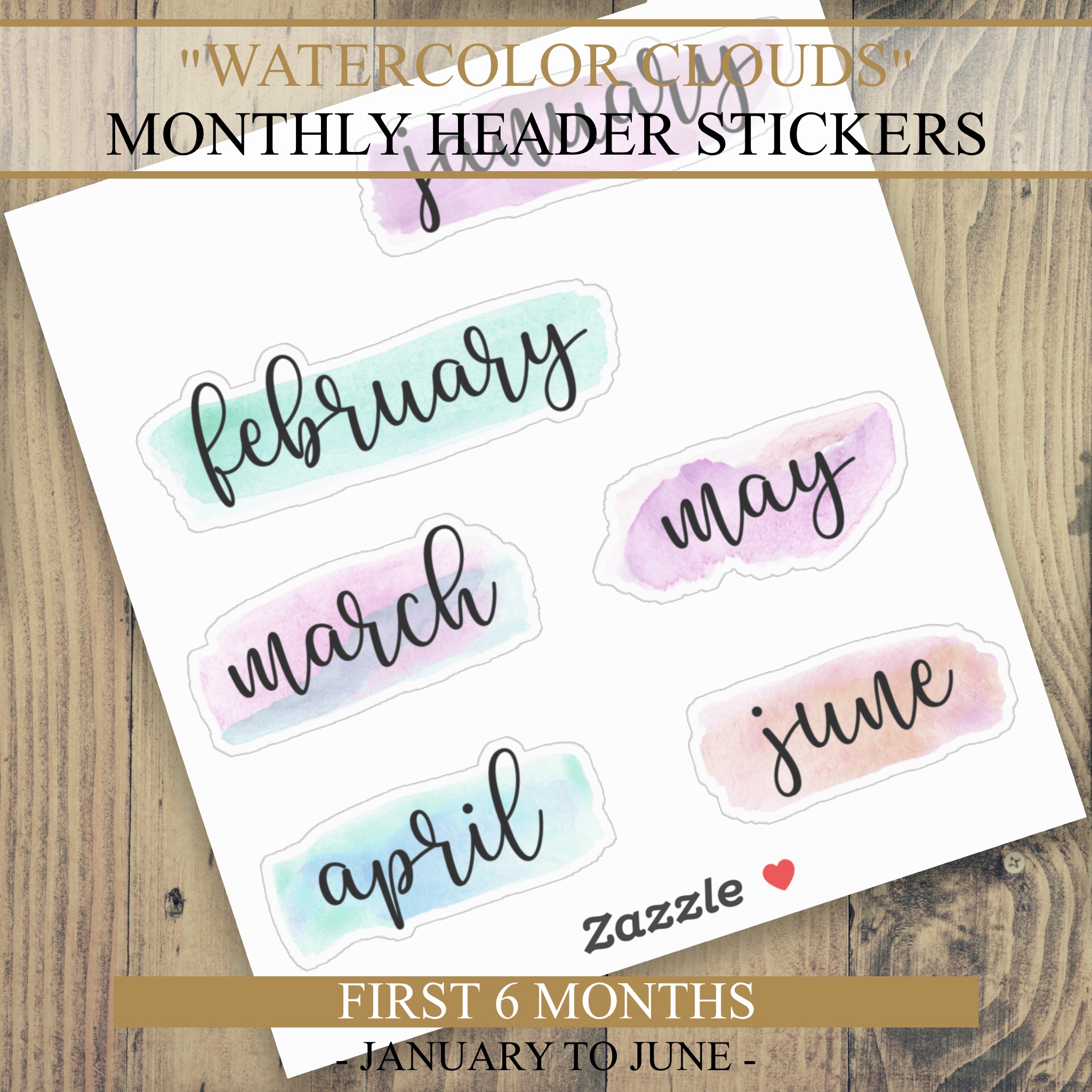 monthly header stickers 6 months (january to june) monthly header stickers 6 months (january to june)