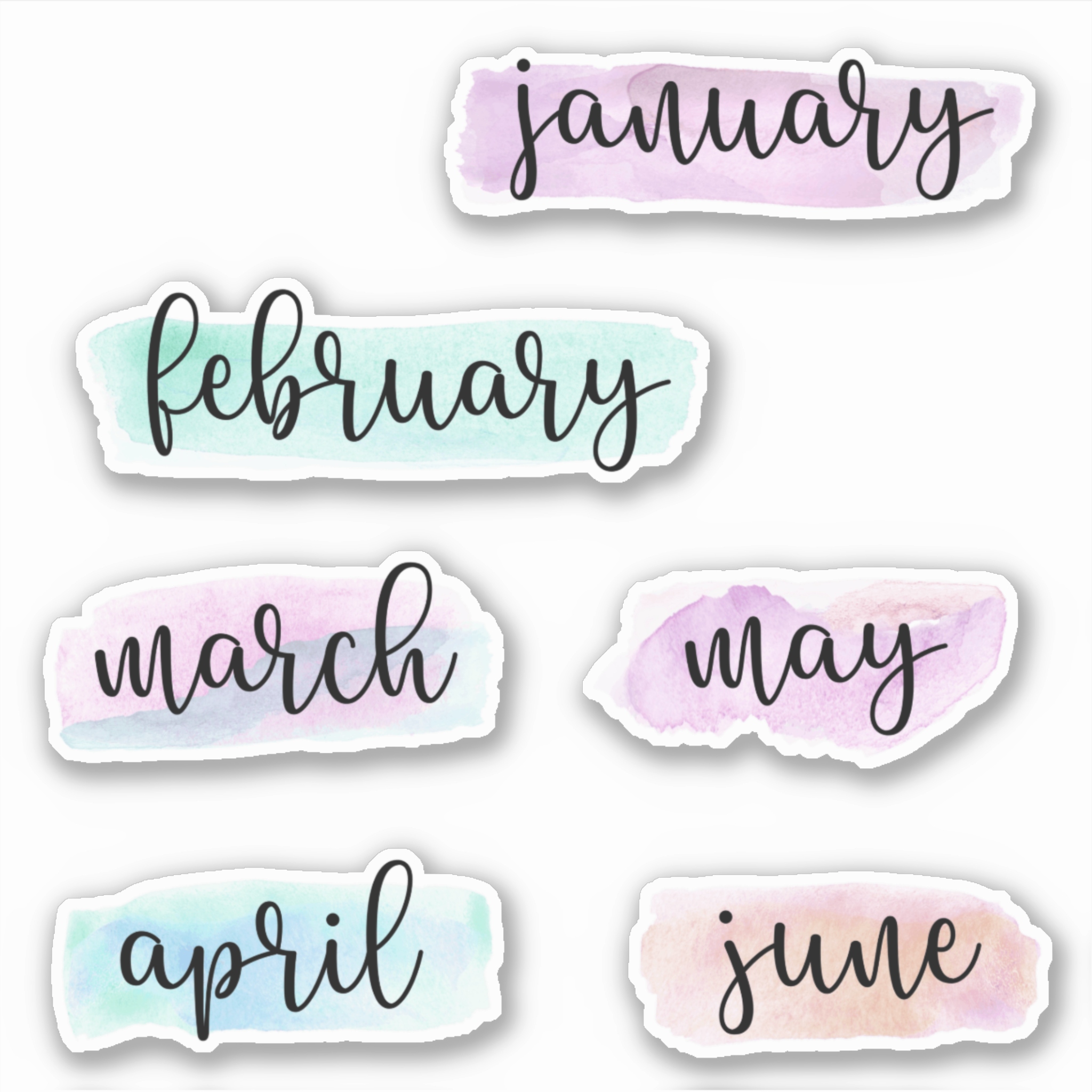 monthly header stickers 6 months (january to june) monthly header stickers 6 months (january to june)