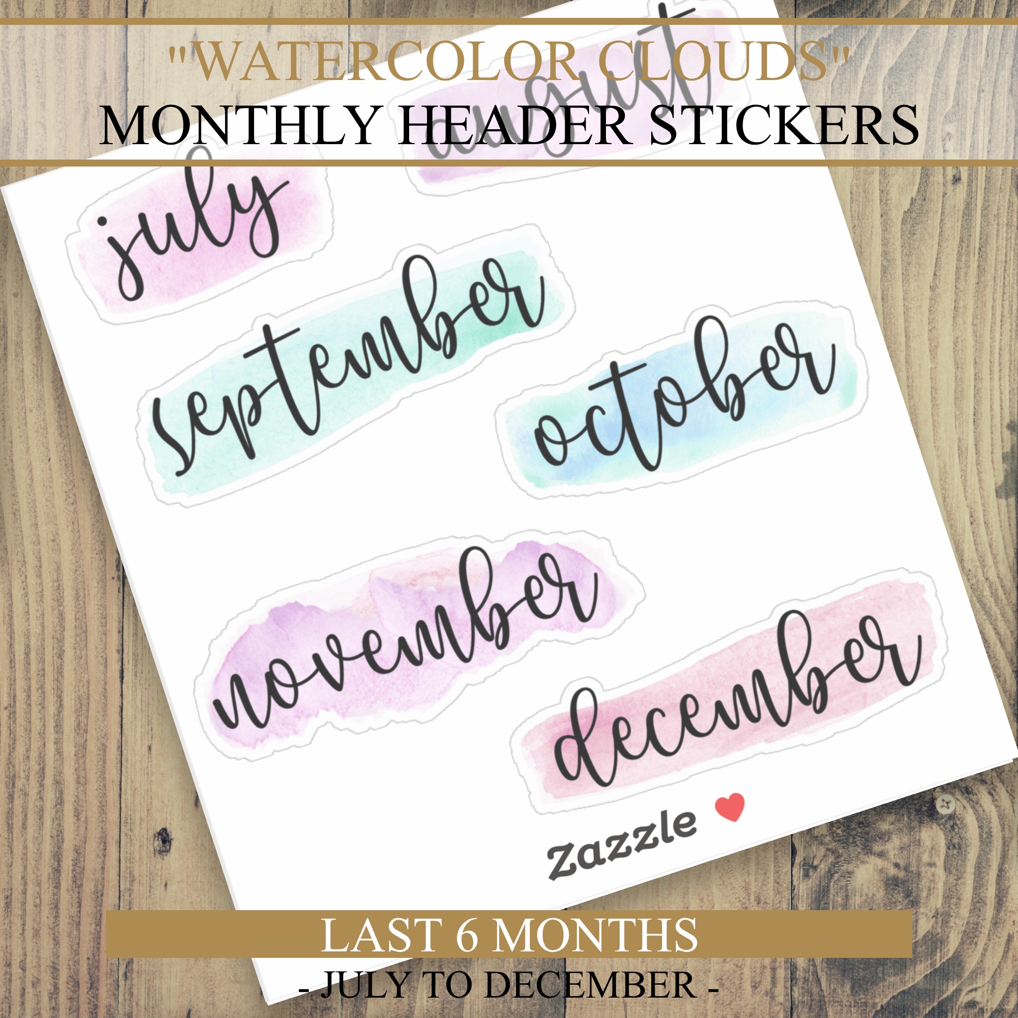 month name stickers clouds second half (6 months) month name stickers clouds second half (6 months)