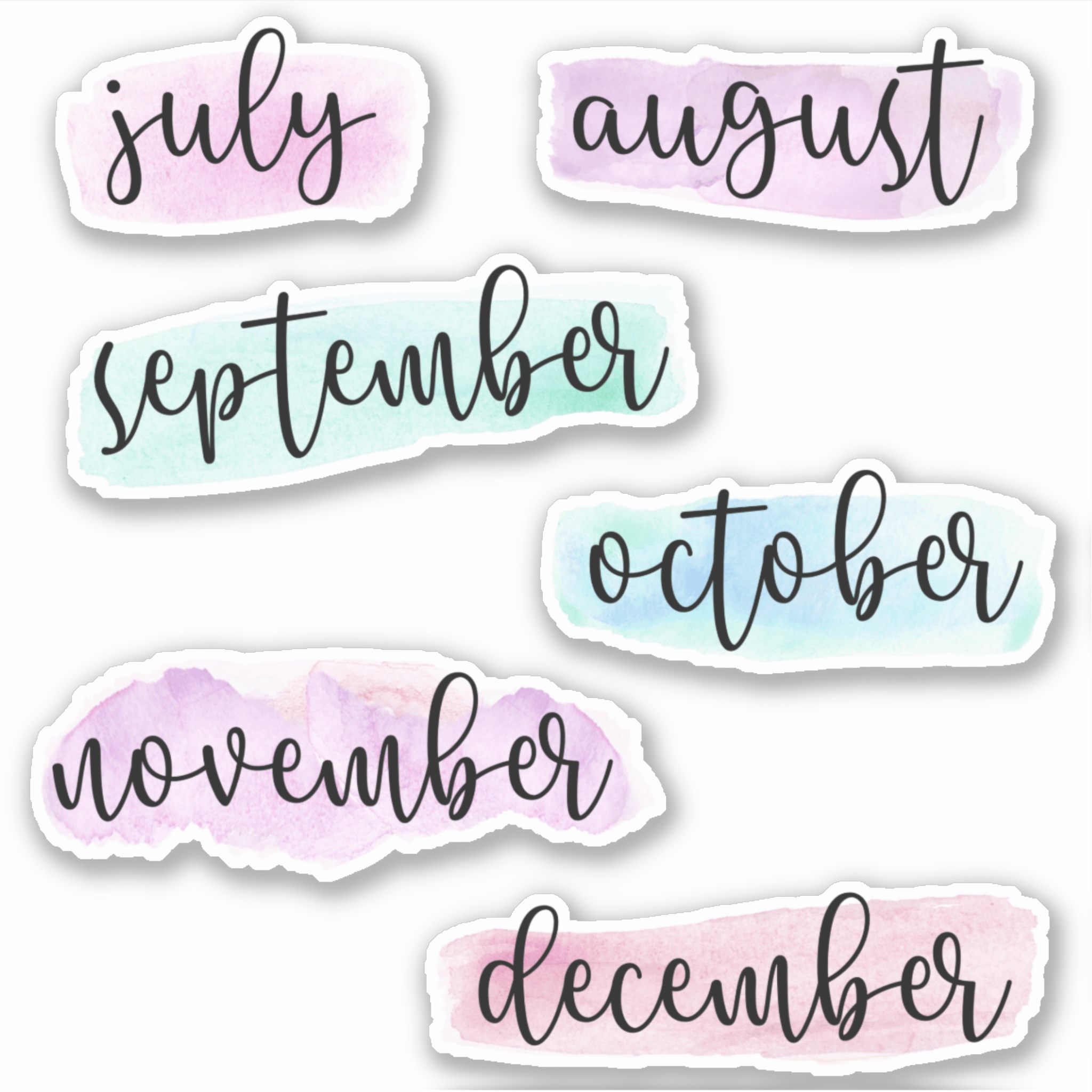 month name stickers clouds second half (6 months) month name stickers clouds second half (6 months)